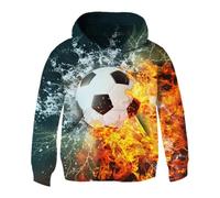 Felpa con Cappuccio e Stampa Grafica per Ragazzi, a Maniche Lunghe, Casual, in Morbido Pile, con Tasca, per Bambini, Giovani, da Indossare Ogni Giorno all'aperto#G