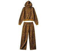 Felpa con cappuccio e stampa leopardata, stile autunno/inverno, con spalle | Tute Eleganti Di Marca Particolari Estivi Migliori Jogging Dimagrante Polvere Natalizio Modelli Oro Caldo Trendy