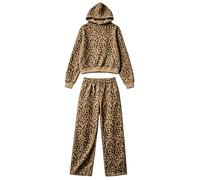 Felpa con cappuccio e stampa leopardata, stile autunno/inverno, con spalle | Tute Eleganti Di Marca Particolari Estivi Migliori Jogging Dimagrante Polvere Natalizio Modelli Oro Caldo Trendy
