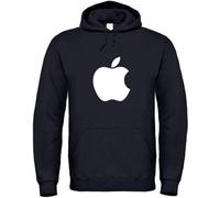 FELPA CON CAPPUCCIO E TASCHE COLORE NERO CON LOGO APPLE STEVE JOBS