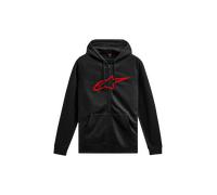 Alpinestars Felpa con cappuccio e zip Ageless V3 Nero/Rosso Uomo 2XL