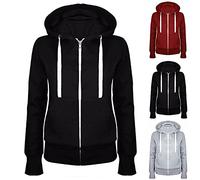 Felpa con Cappuccio e Zip da Donna Standard Hoodie Tinta Unita Felpe Primavera Autunno Hoodie Classico Felpa Outwear Tops a Maniche Lunghe Casual Pullover Y2K Streetwear (Multicolore,S-XXL)