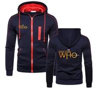Felpa con Cappuccio E Zip da Uomo per Doctor Who Felpa in Pile Manica Lunga Calda Autunnale Felpe con Cappuccio Moda Casual Felpe con Cappuccio con Coulisse E Tasche,Blue-s