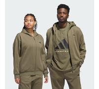 Felpa con cappuccio e zip integrale da basket adidas (unisex) Olive Strata S