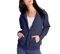 Felpa con cappuccio e zip intera EcoSmart da donna Hanes, blu navy m lange x Large