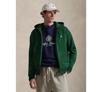 Felpa con cappuccio e zip, maglia doppia Verde L Tinta unita