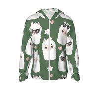 Felpa con cappuccio e zip per uomo e donna, con tasche in alpaca, Nero , S