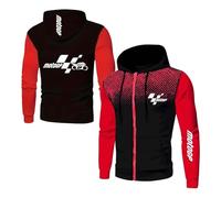 Felpa con cappuccio e zip uomo Per Mo-to.G.P, Alta qualità, resistente durevole nel tempo, Stile streetwear moderno per città libero, centrale(Red,XXL)