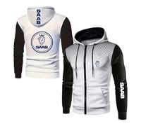 Felpa con cappuccio e zip uomo Per S.A.A.B, Alta qualità, resistente durevole nel tempo, Stile streetwear moderno per città libero, centrale(White,S)