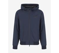 Felpa con cappuccio EA7 Core Identity Gold Full Zip blu scuro - XL
