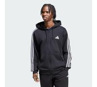 Felpa con cappuccio Essentials 3-Stripes French Terry Full-Zip Black / White XS