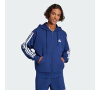 Felpa con cappuccio Essentials 3-Stripes French Terry Full-Zip Dark Blue / White XS