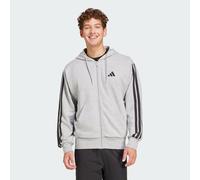 Felpa con cerniera a cappuccio adidas Essential 3-Stripes Gris 3XL
