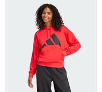 adidas Donna Essentials Big Logo French Terry Loose Hoodie, Pure Ruby/Black, XXS