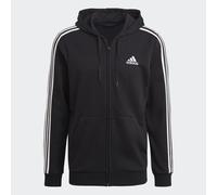 Felpa con cappuccio Essentials French Terry 3-Stripes Full-Zip Black / White S