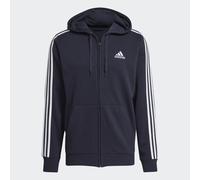 Felpa con cappuccio Essentials French Terry 3-Stripes Full-Zip Legend Ink / White M