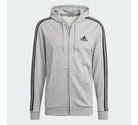 Felpa con cappuccio Essentials French Terry 3-Stripes Full-Zip Medium Grey Heather / Black M