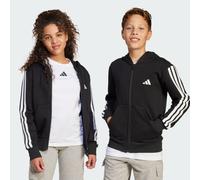 adidas Unisex - Bambini ESSENTIALS FULL ZIP HOODIE, Black / White, 7-8 Years