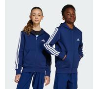 adidas Unisex - Bambini e Ragazzi Essentials Full Zip Hoodie Sweatshirt, Dark Blue/White, 9-10 Years