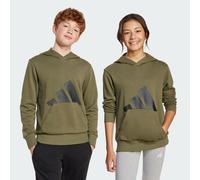adidas Unisex - Bambini ESSENTIALS BIG LOGO HOODIE, Verde (Olive Strata/Black), 7-8 anni