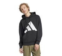 Felpa con cappuccio adidas Big Logo Fleece nero puro bianco - M