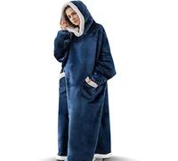 Felpa con cappuccio extra lunga, oversize per donne e uomini, coperta gigante super calda e accogliente con cappuccio, spessa coperta in flanella con maniche e tasca gigante