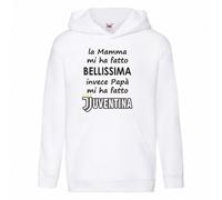 Felpa con cappuccio felpata bambina la mamma mi ha fatto bellissima invece papà
