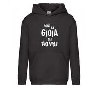 Felpa con cappuccio felpata bimbo bimba sono la gioia dei nonni FRC002