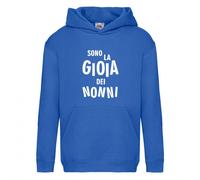 Felpa con cappuccio felpata bimbo bimba sono la gioia dei nonni FRC002