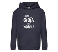 Felpa con cappuccio felpata bimbo bimba sono la gioia dei nonni FRC002