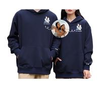 Felpa con Cappuccio/Felpe con Cappuccio con Numeri Romani Ricamati Personalizzati, Giorno Speciale, Anniversario, Compleanno, San Valentino, Regalo per Coppie