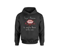 Felpa con Cappuccio Festa del papà Personalizzabile - papà [Personalizza Nome Papa' ] Ti Voglio Bene Tanto così - Bimbo papà - Felpa Divertente