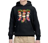 Felpa con cappuccio Funny Carg Dog Puppy Festive Happy Holidays Christmas...