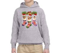 Felpa con cappuccio Funny Carg Dog Puppy Festive Happy Holidays Christmas...