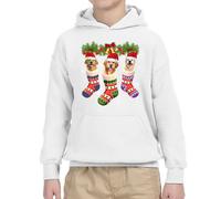 Felpa con cappuccio Funny Carg Dog Puppy Festive Happy Holidays Christmas...