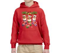 Felpa con cappuccio Funny Carg Dog Puppy Festive Happy Holidays Christmas...