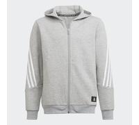 Felpa con cappuccio Future Icons 3-Stripes Full-Zip Medium Grey Heather / White 7-8A