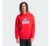 Adidas Felpa da Uomo con Cappuccio Future Icons Badge Of Sport Rossa Taglia L...