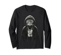 Felpa con Cappuccio Gatto Bad Cat Meme Regalo Umorismo Maglia a Manica