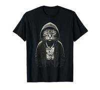 Felpa con Cappuccio Gatto Bad Cat Meme Regalo Umorismo Maglietta