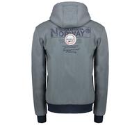 Felpa Con Cappuccio Geographical Norway Flyer Uomo Misto Cotone Grigio Scuro