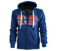 Geographical Norway GAYTO Felpa con Cappuccio con Tasca A Canguro - Felpe con Logo Uomo Donna Maniche Lunghe - Casual Sport Hoodie Chiusura Zip Sweat Blu Royal (L)