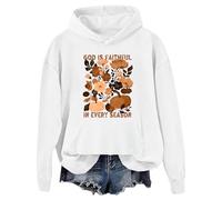 Felpa con cappuccio "God Is Faithful In Every Season", bianco, 3XL