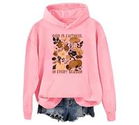 Felpa con cappuccio "God Is Faithful In Every Season", rosa, XL