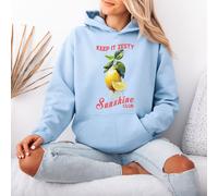 Felpa con cappuccio grafica da donna Lemon Keep It Zesty Sunshine Club Food...
