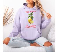 Felpa con cappuccio grafica da donna Lemon Keep It Zesty Sunshine Club Food...