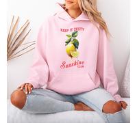 Felpa con cappuccio grafica da donna Lemon Keep It Zesty Sunshine Club Food...