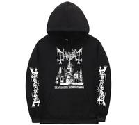 Felpa con Cappuccio Grafica The New Mayhem Deathcrush Euronymous Dead Varg da Uomo e da Donna, Casual, Oversize, Rock, da Uomo