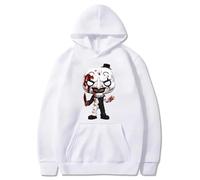 Felpa con Cappuccio Horror Movie Terrifier3 Clown Art Testa Grande Moda e Umorismo Felpe con Cappuccio Unisex (White,3XL)