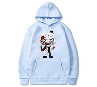 Felpa con Cappuccio Horror Movie Terrifier3 Clown Art Testa Grande Moda e Umorismo Felpe con Cappuccio Unisex (Light Blue,XS)
